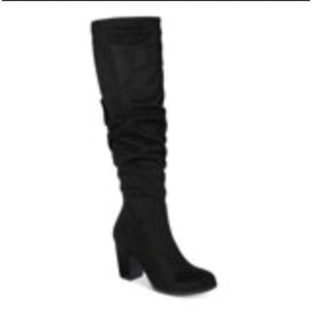 Material Girl Womens Black Cushioned Comfort Ruched Myah Round Toe Boots 10M